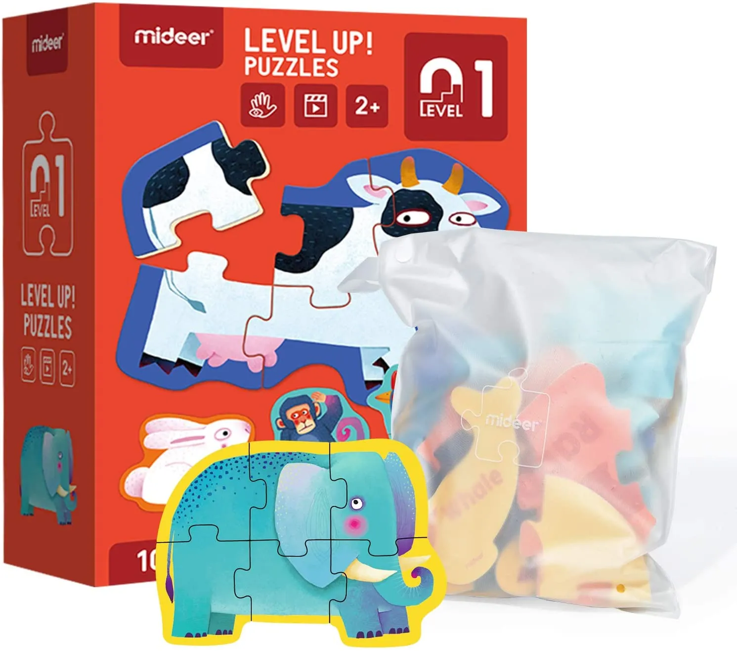 10-In-1 Level Up Puzzles: Level 1 Common Animals
