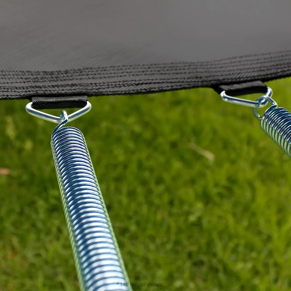 10ft Outdoor Trampoline with Safety Enclosure Pad Ladder Basketball Hoop Set Blue