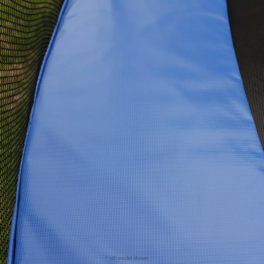 10ft Outdoor Trampoline with Safety Enclosure Pad Ladder Basketball Hoop Set Blue