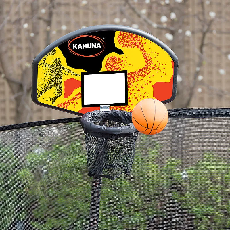 10ft Outdoor Trampoline with Safety Enclosure Pad Ladder Basketball Hoop Set Blue