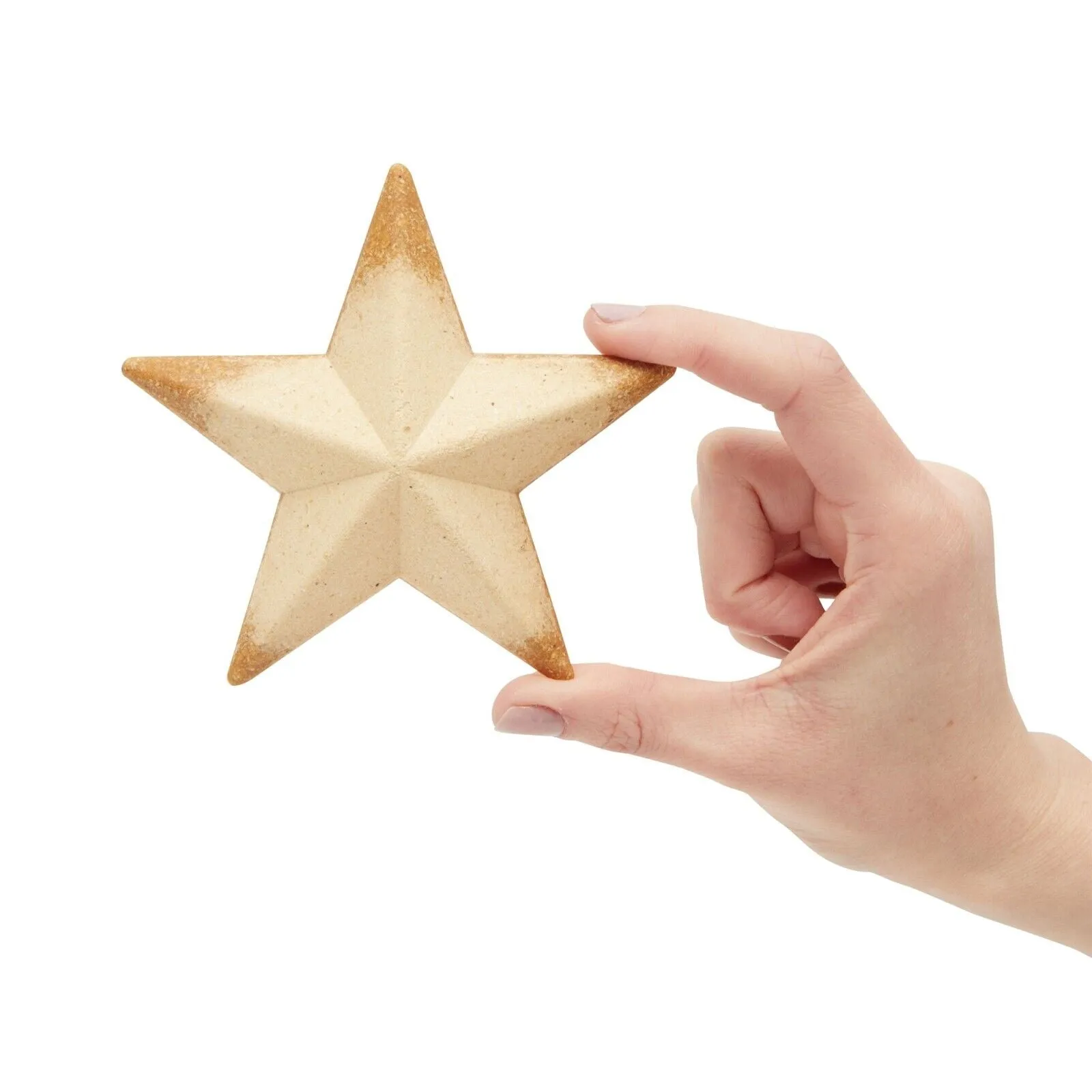 12 Pack Unfinished 3D Wood Stars for Crafts, Ornaments, 4.5x4.5x1 in