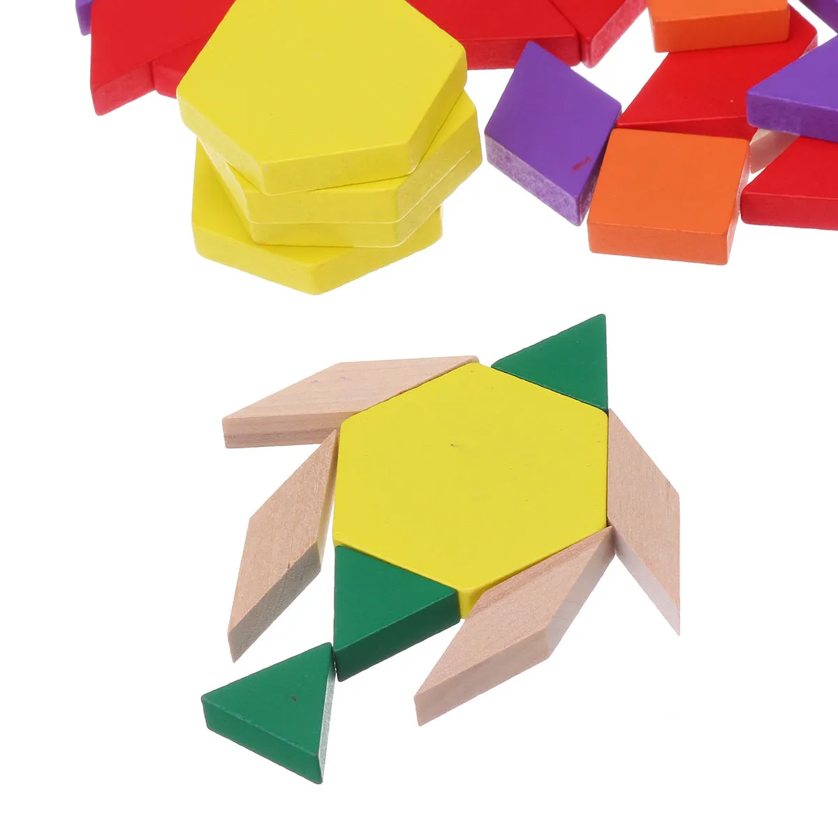 125 Pieces Wooden Children Intellectual Geometric Shapes