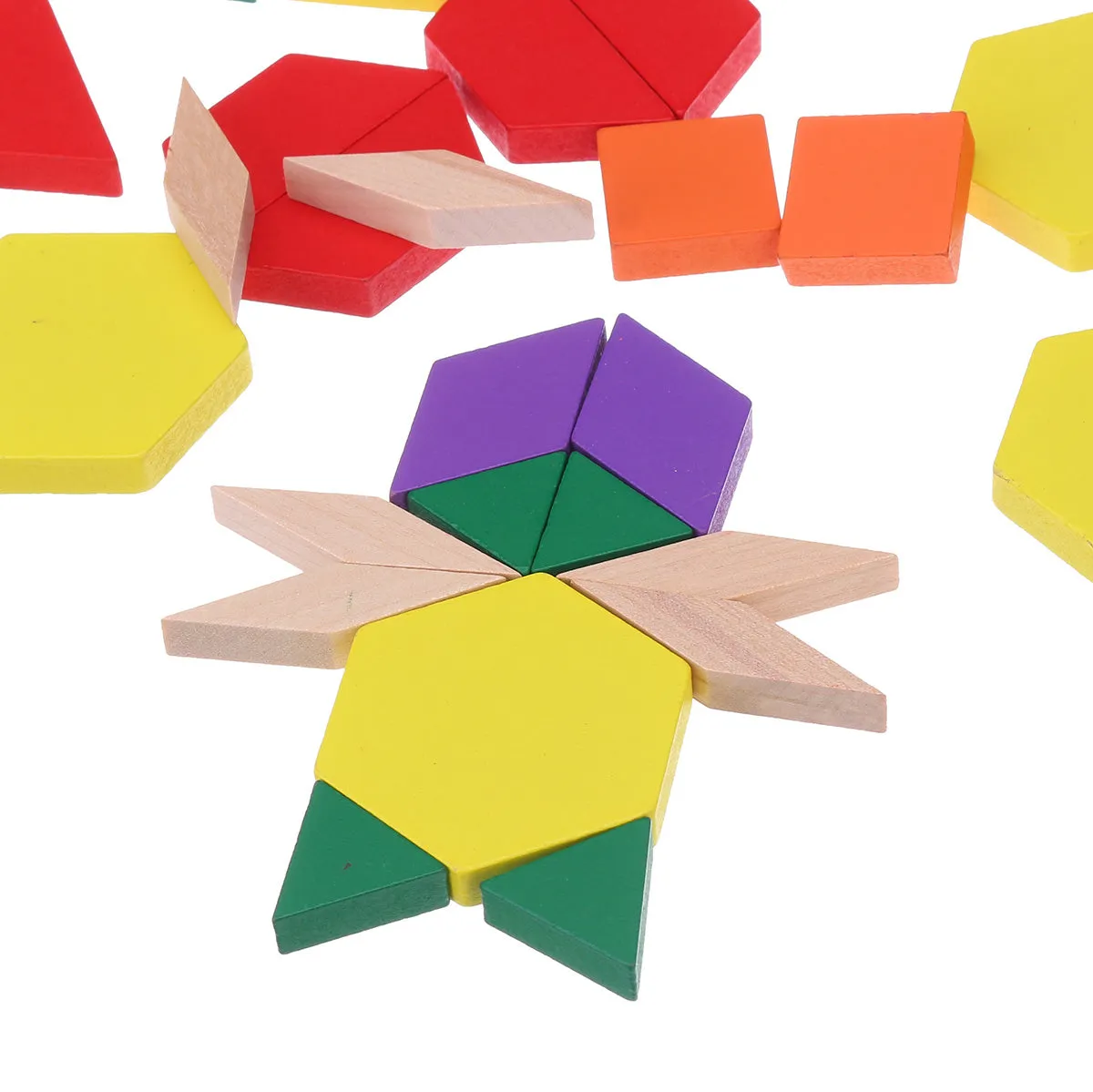 125 Pieces Wooden Children Intellectual Geometric Shapes
