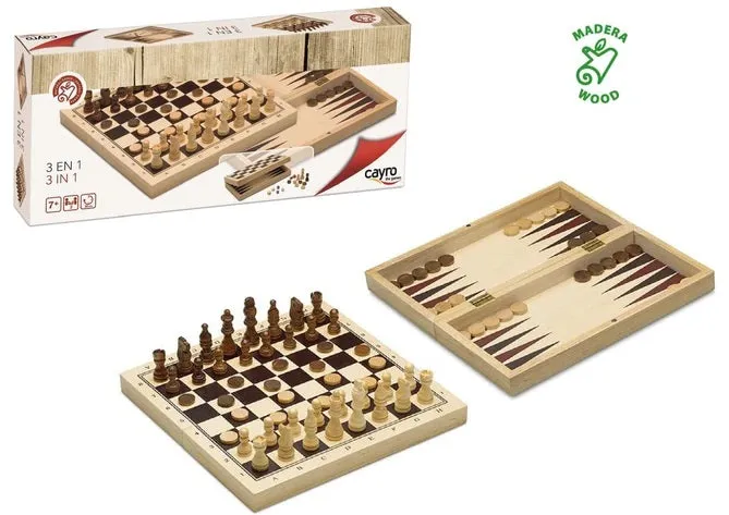 3 in 1 Board Game wooden