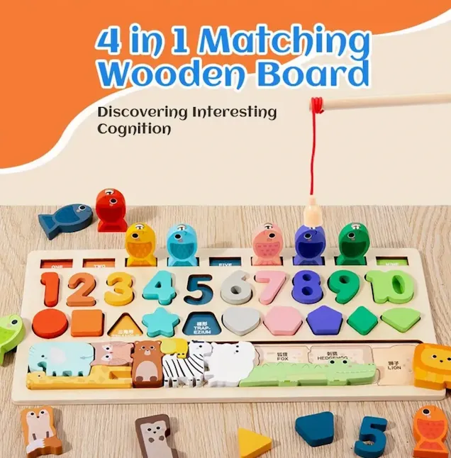 4 in 1 wooden puzzle