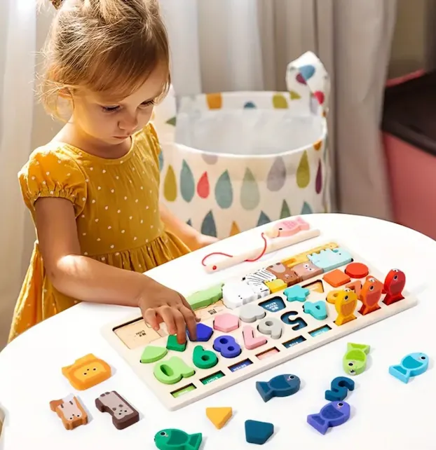 4 in 1 wooden puzzle