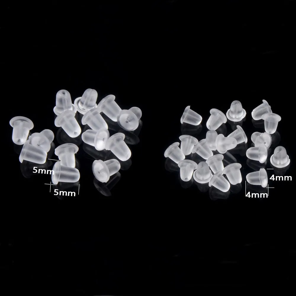 500 PCS/lot Clear White Rubber Earring Back Plug DIY Jewelry Making Earring Post Stopper Findings Accessories