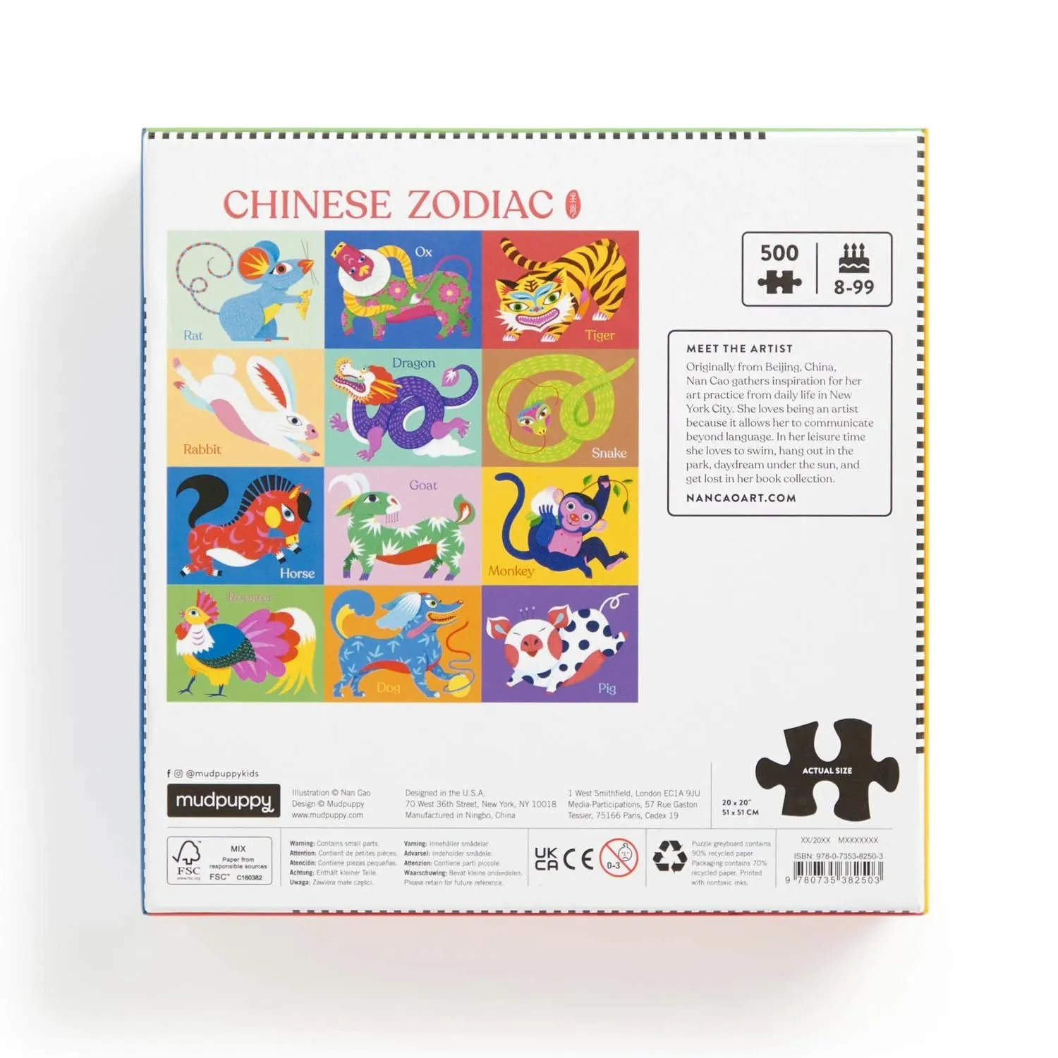 500 Piece Puzzle Chinese Zodiac - Mudpuppy