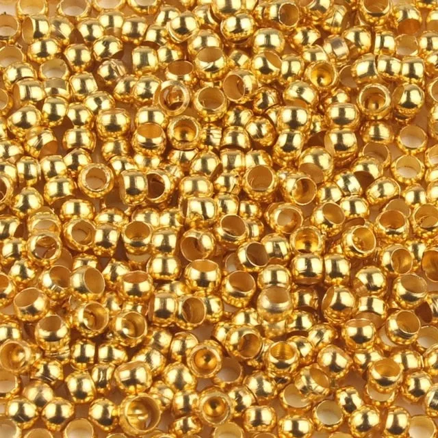 500pcs Gold Silver Color Ball Crimps End Beads 2-3mm Stopper Spacer Components Beads For Jewelry Making Findings DIY Accessories