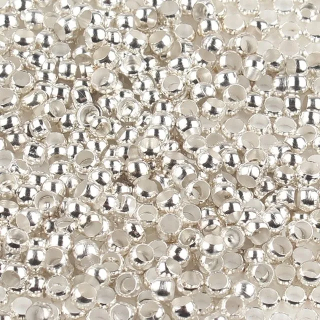 500pcs Gold Silver Color Ball Crimps End Beads 2-3mm Stopper Spacer Components Beads For Jewelry Making Findings DIY Accessories
