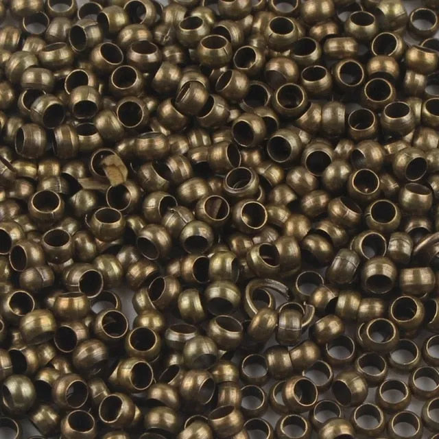 500pcs Gold Silver Color Ball Crimps End Beads 2-3mm Stopper Spacer Components Beads For Jewelry Making Findings DIY Accessories