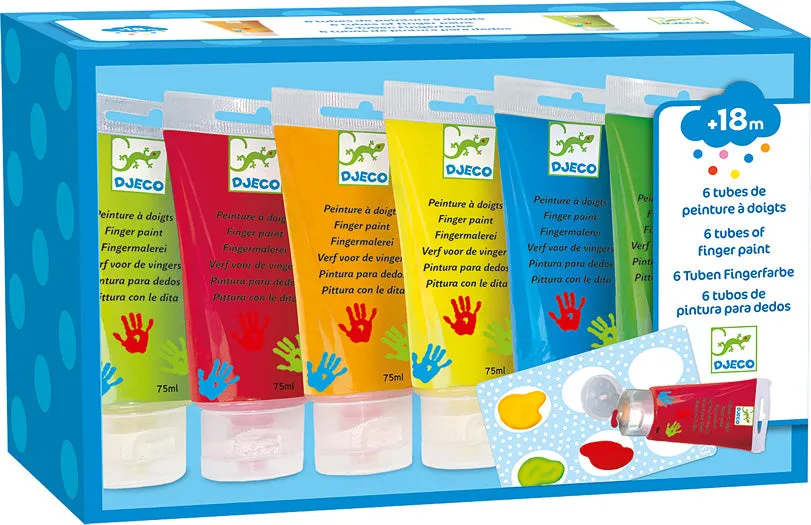 6 Classic Finger Paint Tube Set