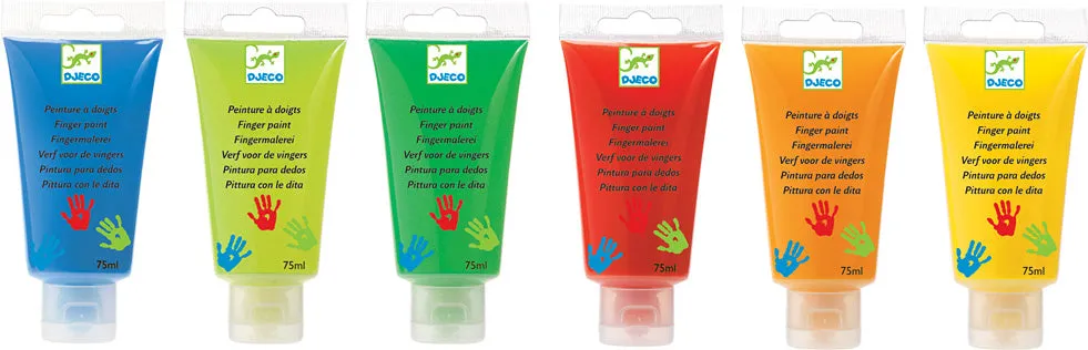 6 Classic Finger Paint Tube Set
