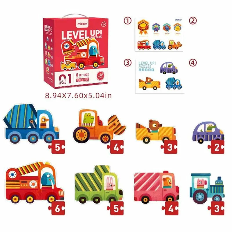 8-in-1 Level Up Puzzles: Level 1 Cars