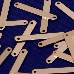 About 22*3MM tibetara Brass Stamping Blank Bar Charms pendant Ready to stamp blanks with 2 holes DIY Jewelry plated kc gold 20pcs