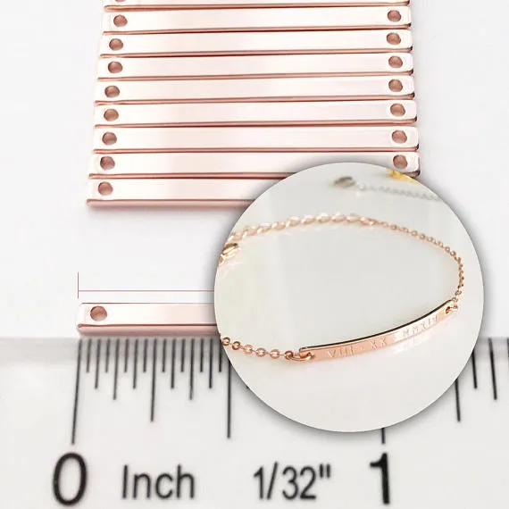 About 27.5*1.85MM tibetara Blank Brass blanks with 2 holes DIY Jewelry for personalization plated gold  20pcs 10203704