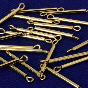 About 27.5*1.85MM tibetara Blank Brass blanks with 2 holes DIY Jewelry for personalization plated gold  20pcs 10203704