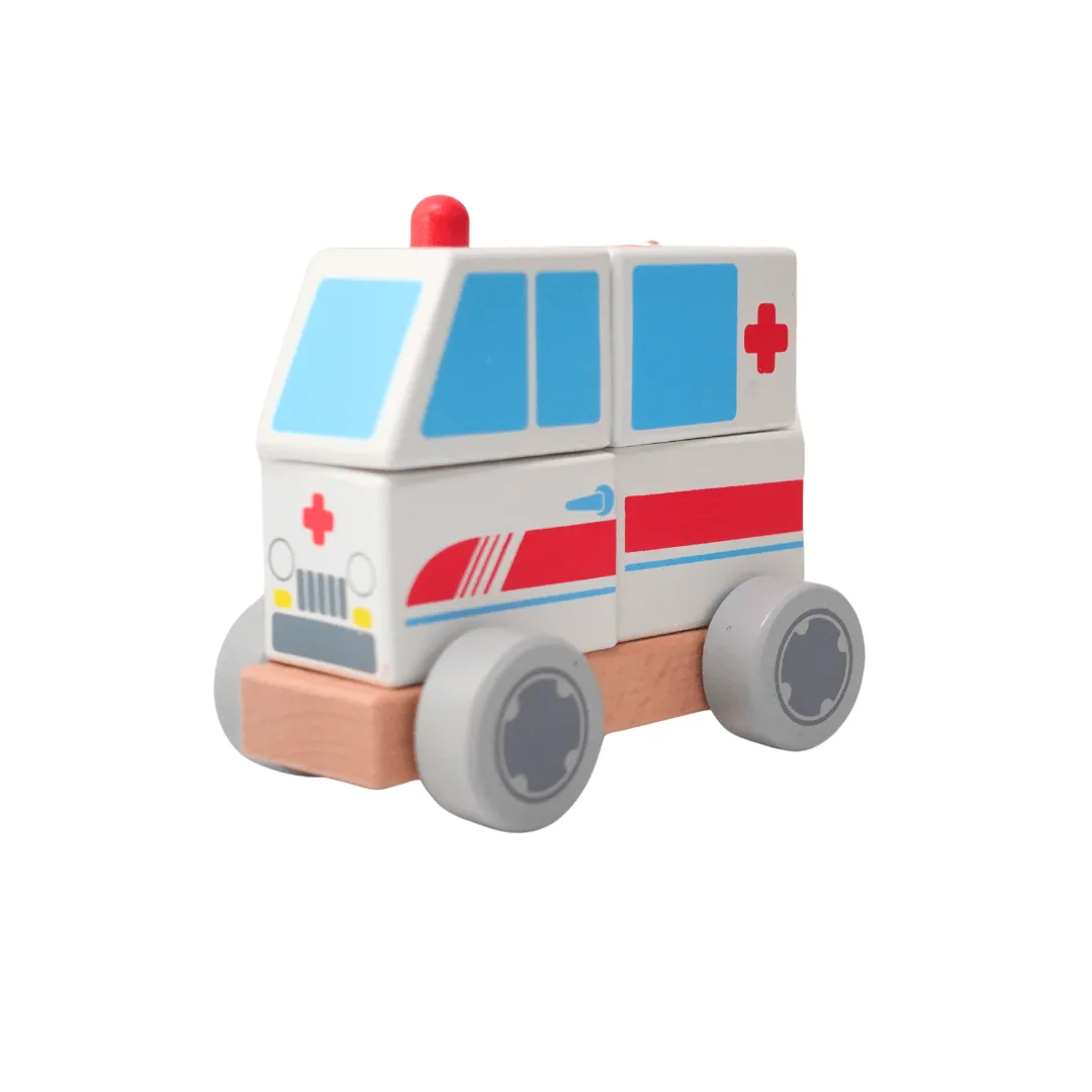 Blocks Car for Kids | Medium Size-Ambulance/Fire Truck/Police/Train-1 CAR (Random will be send)