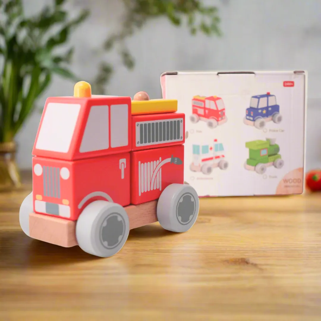 Blocks Car for Kids | Medium Size-Ambulance/Fire Truck/Police/Train-1 CAR (Random will be send)
