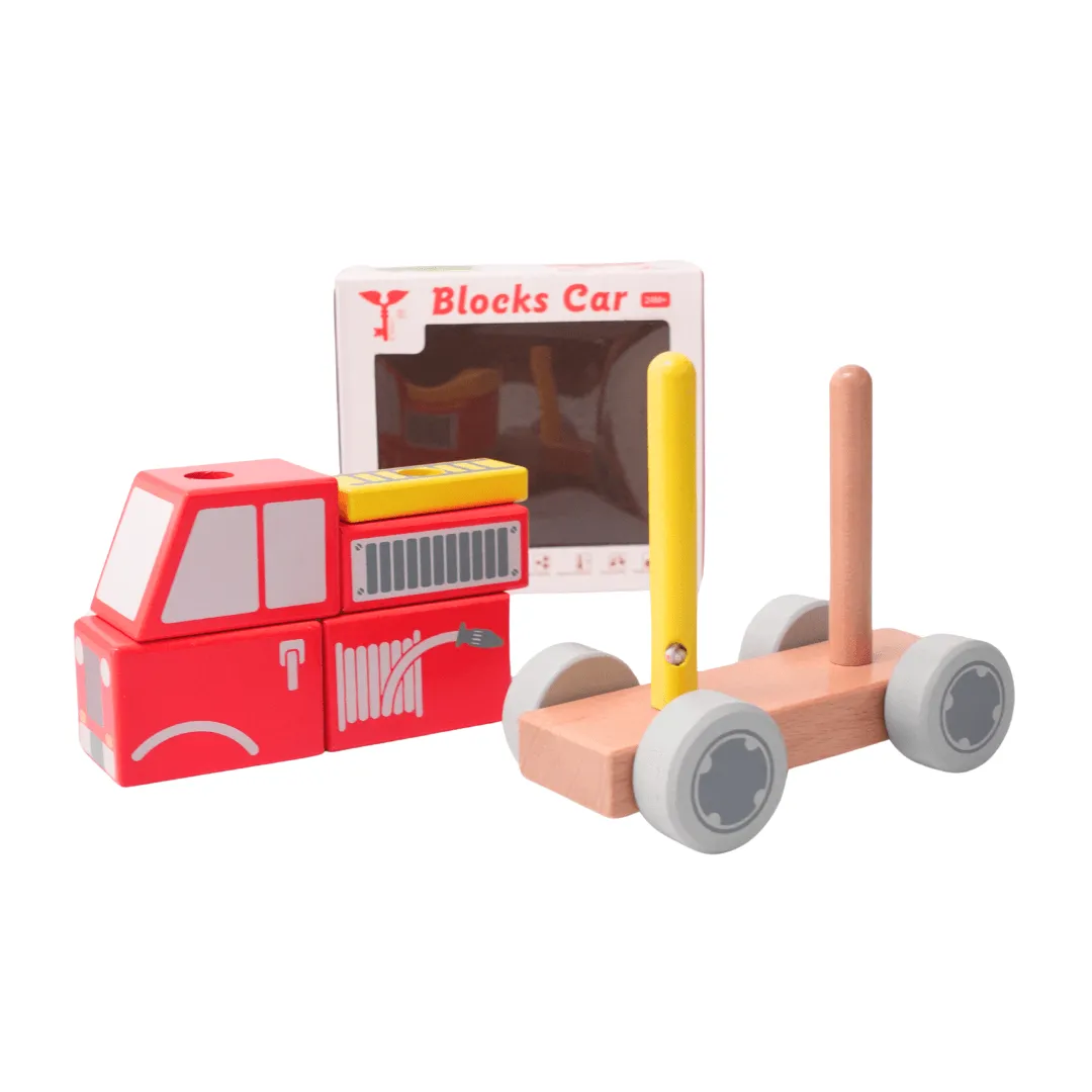 Blocks Car for Kids | Medium Size-Ambulance/Fire Truck/Police/Train-1 CAR (Random will be send)
