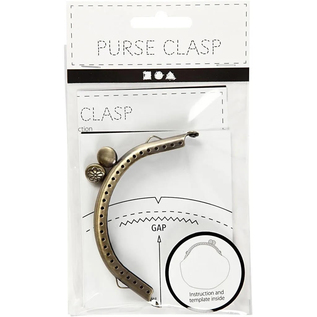 Brushed Brass Curved Metal Purse Clasp Kit With Sewing Holes Crafts Accessories