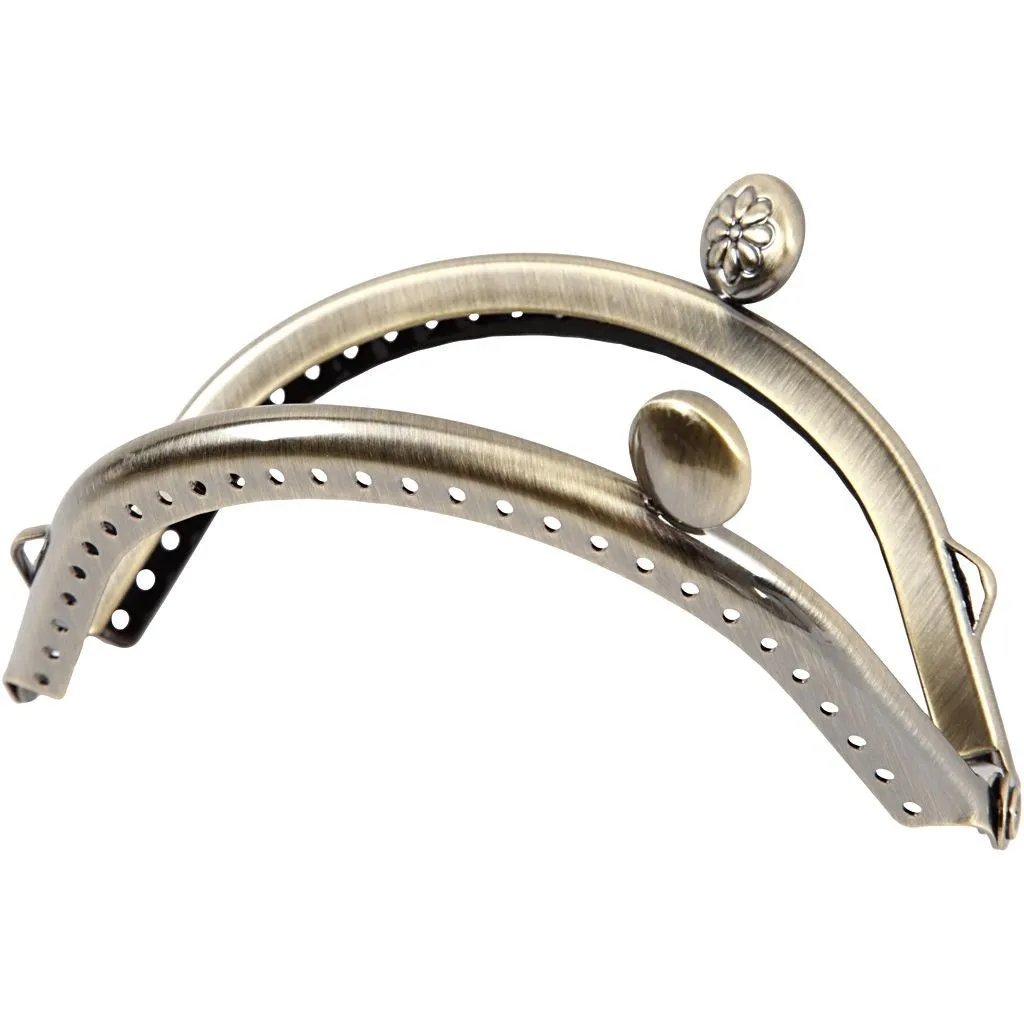 Brushed Brass Curved Metal Purse Clasp Kit With Sewing Holes Crafts Accessories