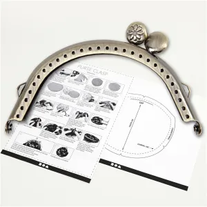 Brushed Brass Curved Metal Purse Clasp Kit With Sewing Holes Crafts Accessories
