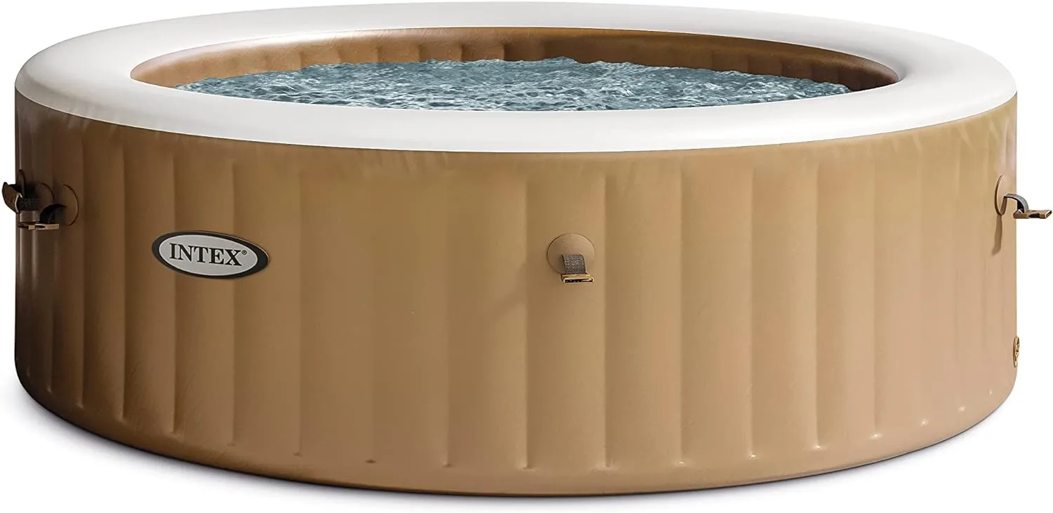 Bubble Massage Inflatable Hot Tub Spa Set, with 120 Jets, Push Button Control Panel, and Spa Cover