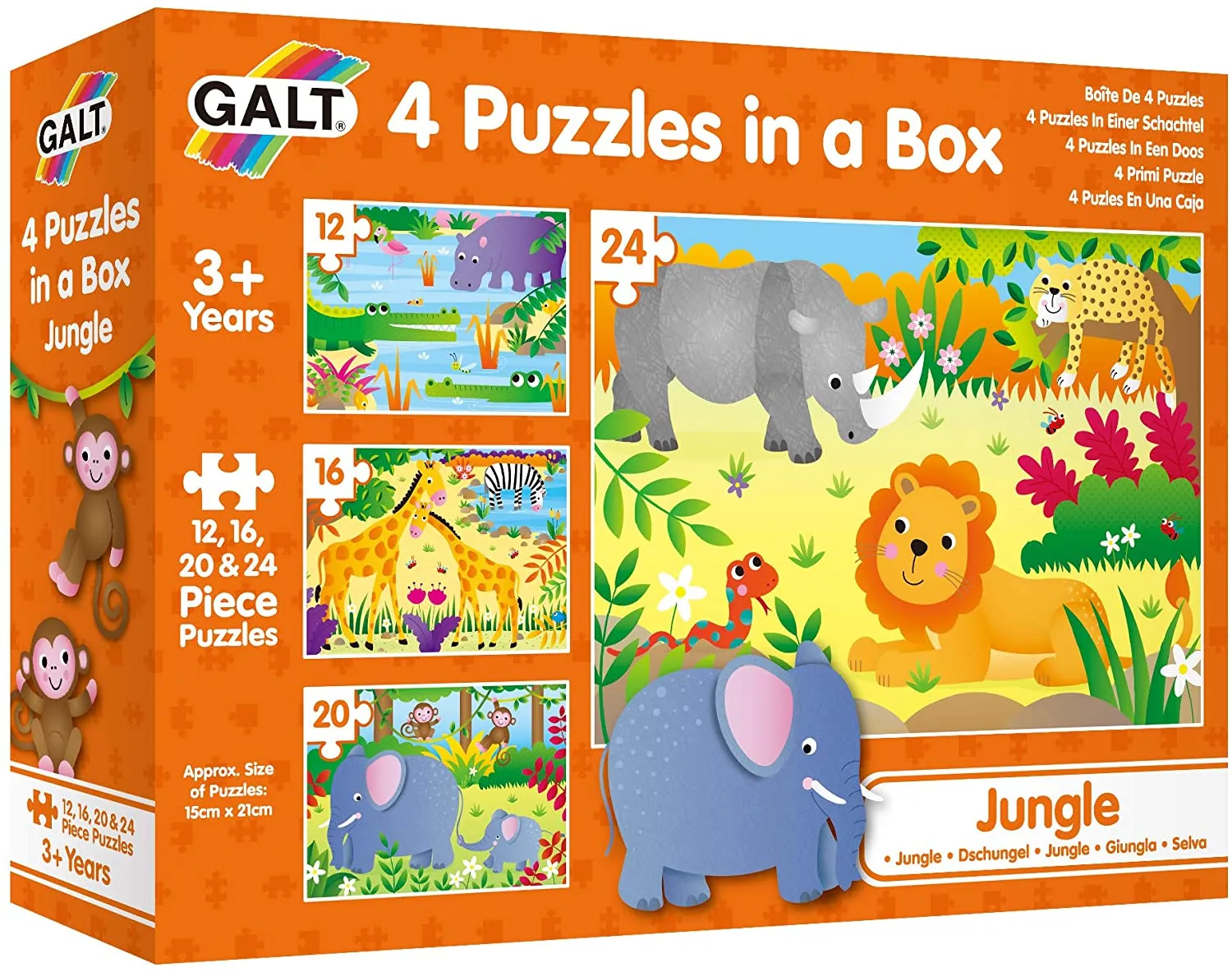 [Bundle Of 2] Galt 4 Puzzles in a Box (Jungle)