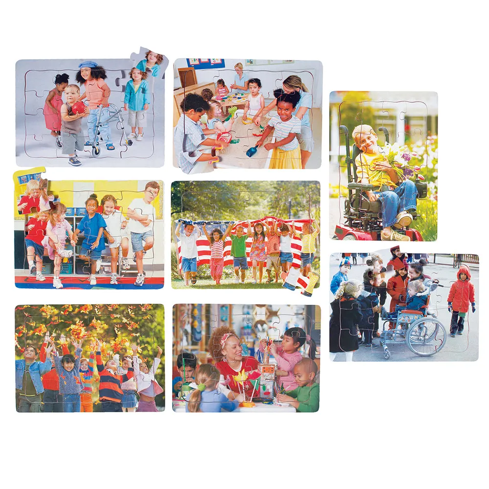 Celebrating Diversity Children Puzzles | Set of 8 Tray Puzzles with Real-Life Photos