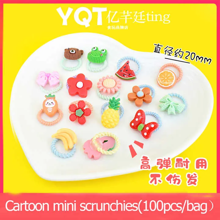 Children Cute Cartoon Rubber Band Floral- شعر للبنات