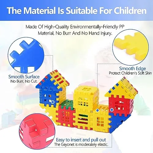 Chuntian Interlocking Building Blocks Toys for Kids - Toddlers Building Blocks Educational Toys Set 70 PCS 54F
