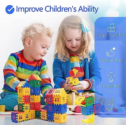 Chuntian Interlocking Building Blocks Toys for Kids - Toddlers Building Blocks Educational Toys Set 70 PCS 54F