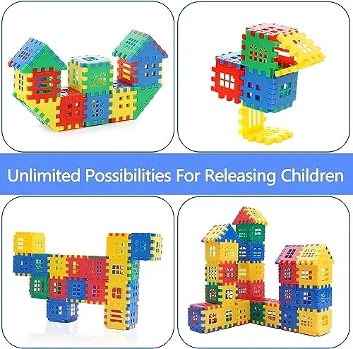 Chuntian Interlocking Building Blocks Toys for Kids - Toddlers Building Blocks Educational Toys Set 70 PCS 54F