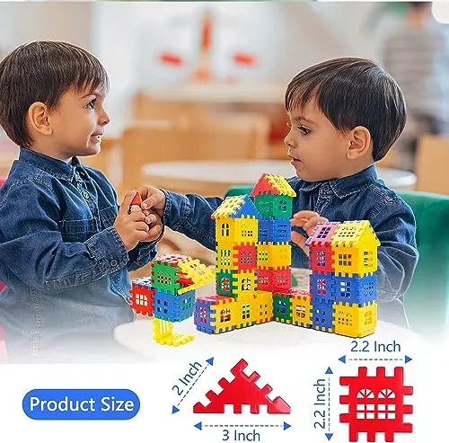 Chuntian Interlocking Building Blocks Toys for Kids - Toddlers Building Blocks Educational Toys Set 70 PCS 54F