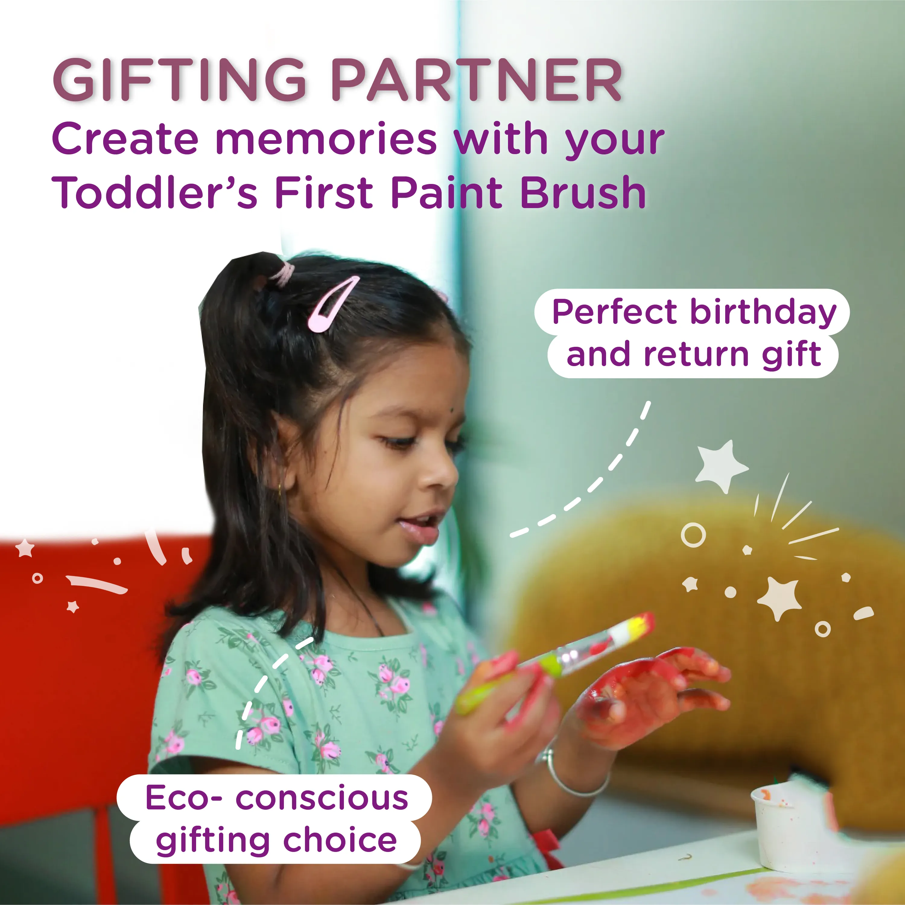 Dabble Painting set | Finger Paints   Chubby Brushes