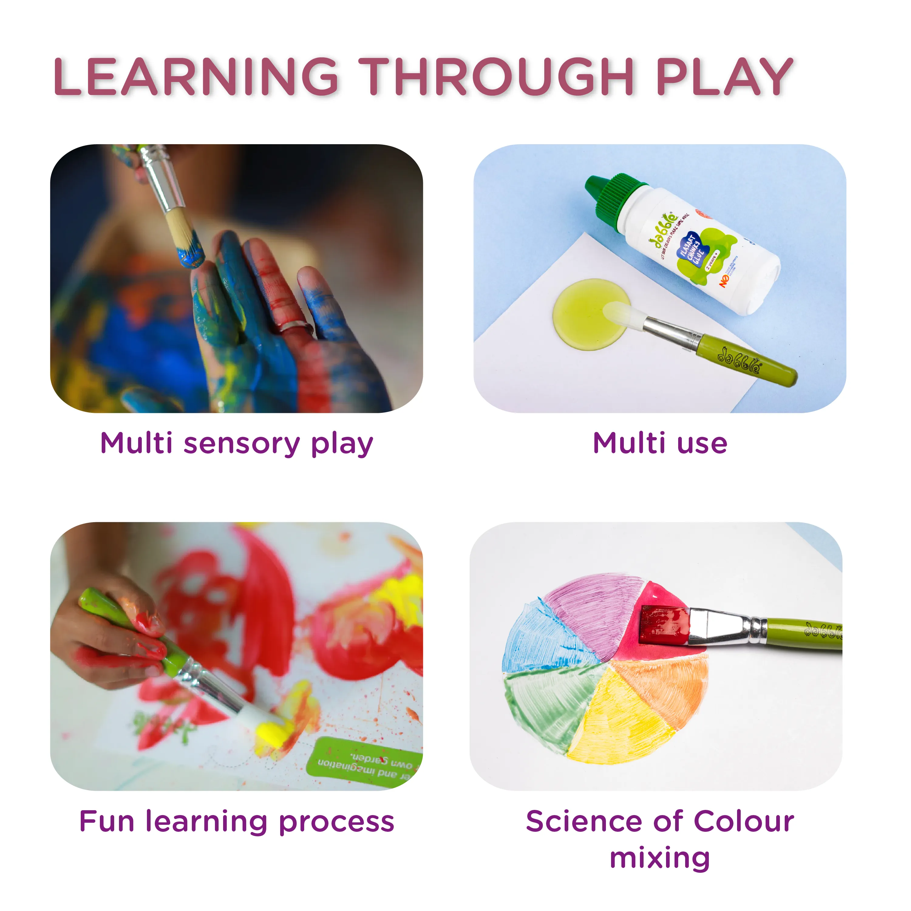 Dabble Painting set | Finger Paints   Chubby Brushes
