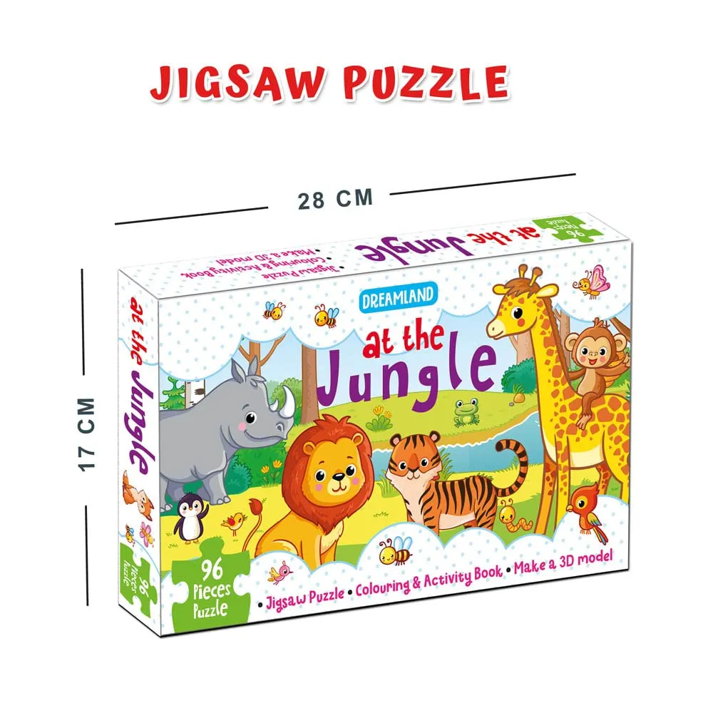 Dreamland Publications At the Jungle Jigsaw Puzzle For Kids | With 3D Model