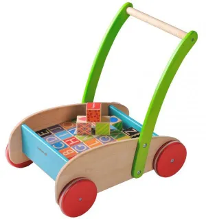 EverEarth Walker Wagon Wooden with Blocks