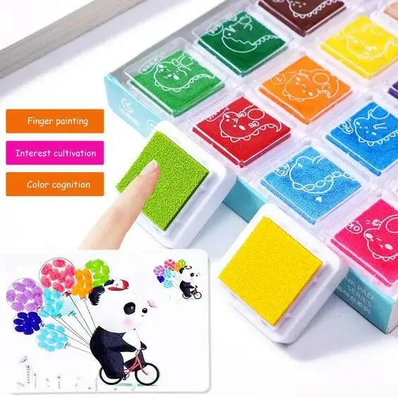 Finger Painting Coloring Book 32 Sheets & 24 Colors Set