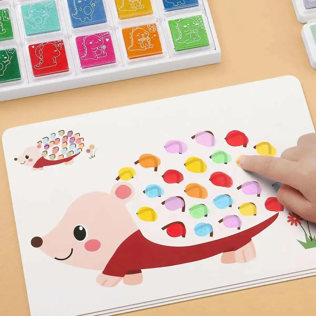 Finger Painting Coloring Book 32 Sheets & 24 Colors Set