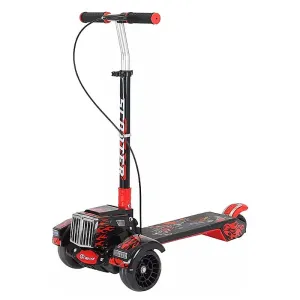 Fire Large Foldable Kick Scooter With Light & Music - Red