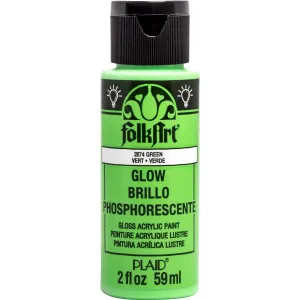 Folkart Glow In The Dark Matte Acrylic Paints Glow Green