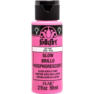 Folkart Glow In The Dark Matte Acrylic Paints Glow Pink