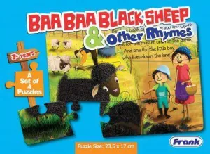 Frank Baa Baa Black Sheep & Other Rhymes Puzzle - A Set of 4 Jigsaw Puzzles for 3 Year Old Kids and Above
