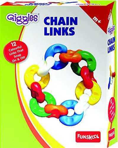 Funskool Giggles - Chain Links, Multicolour Interlocking Educational Blocks, Improves Creativity And Construction Blocks For Kids, 6 Months & Above, Infant And Preschool Toys