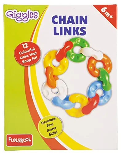 Funskool Giggles - Chain Links, Multicolour Interlocking Educational Blocks, Improves Creativity And Construction Blocks For Kids, 6 Months & Above, Infant And Preschool Toys