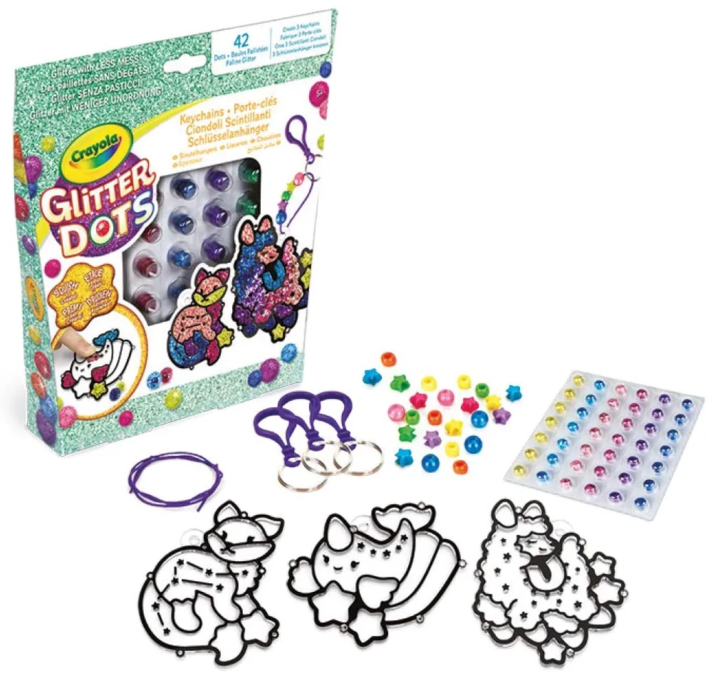 GLITTER DOTS,SPRKL FRIENDS KEYCHAIN