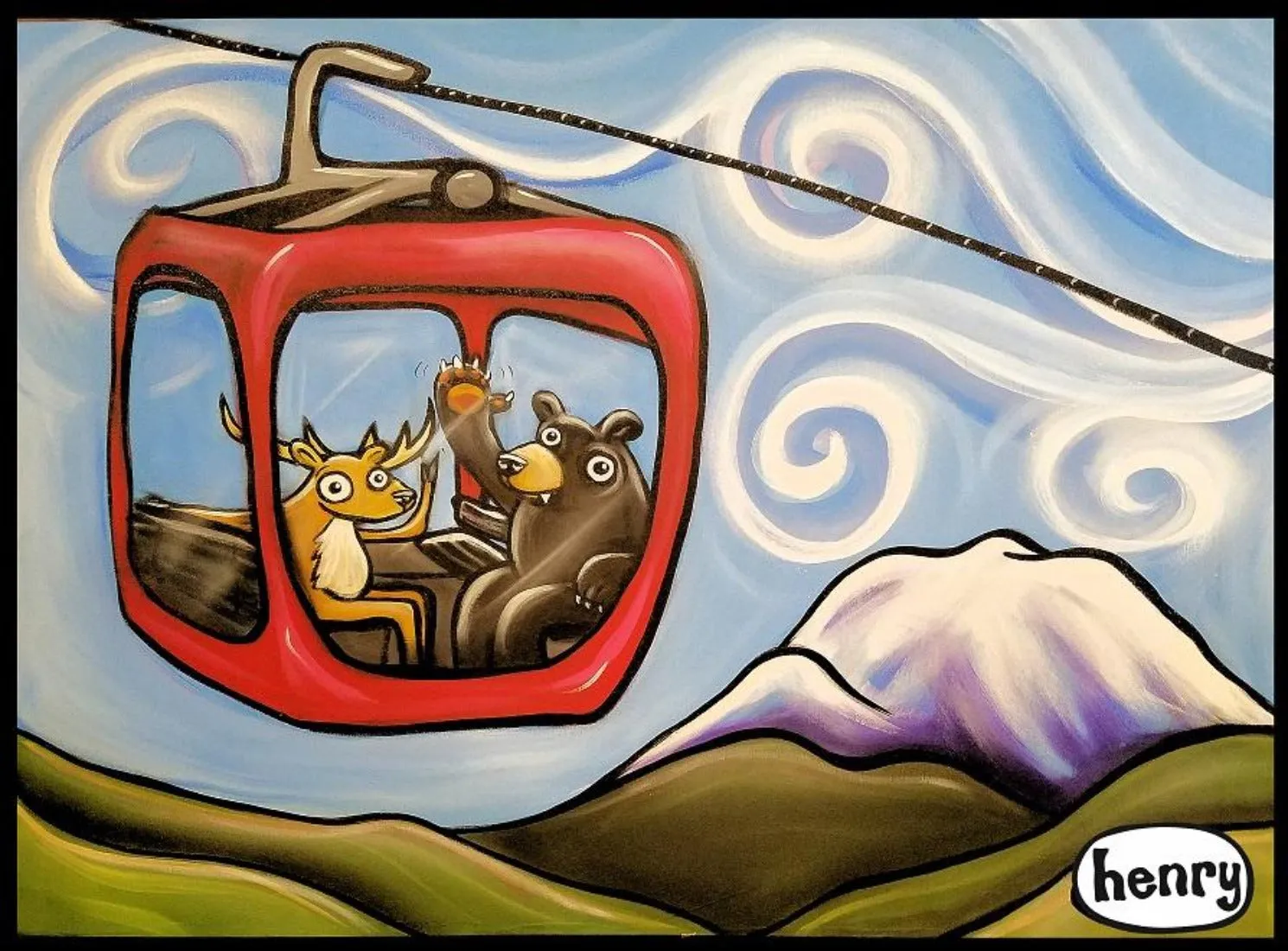 Gondola Fun Sticker | Original Art by Seattle Mural Artist Ryan "Henry" Ward