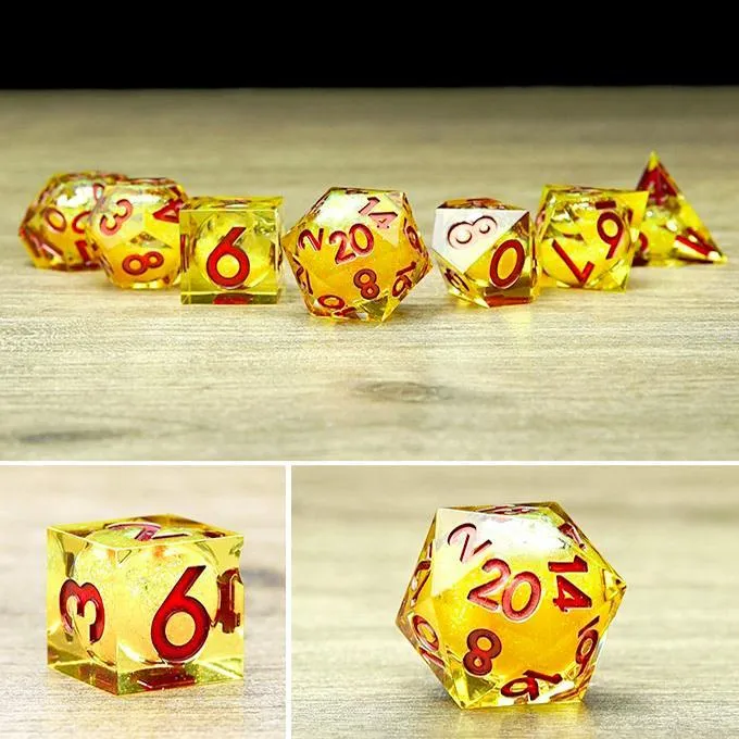 Handcrafted-Fascinating Liquid Core RPG Dice Set